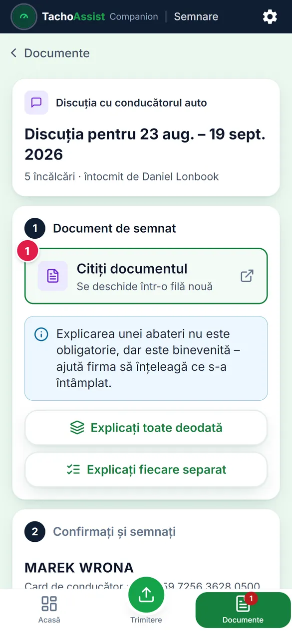 Documentul pe telefon: o încălcare cu instrucțiunea ei dedesubt.